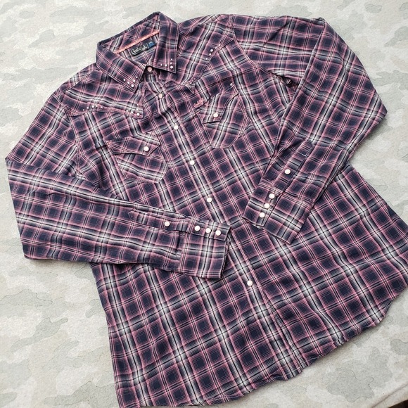 Cruel Girl Top Womens‎ 2XL Pink Pockets Pearl Snap Long Sleeve - Picture 2 of 11